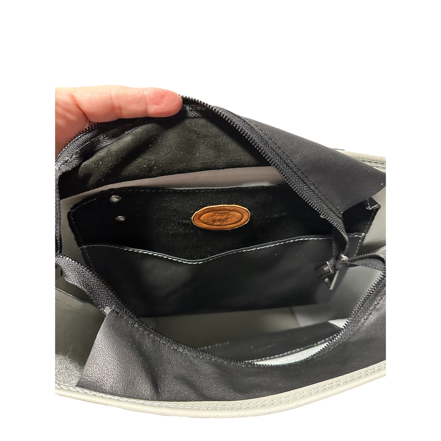 Gray Leather Tote