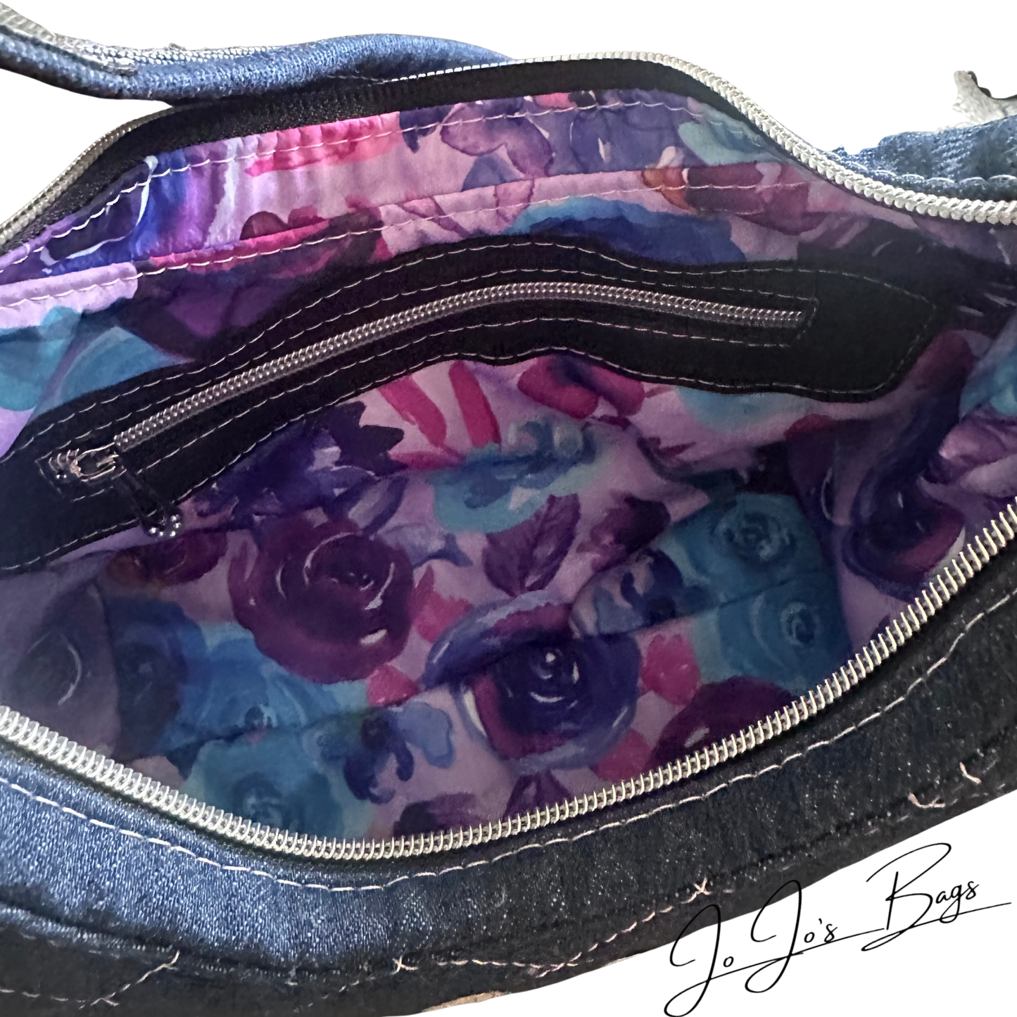 Quilted Denim Hobo Bag