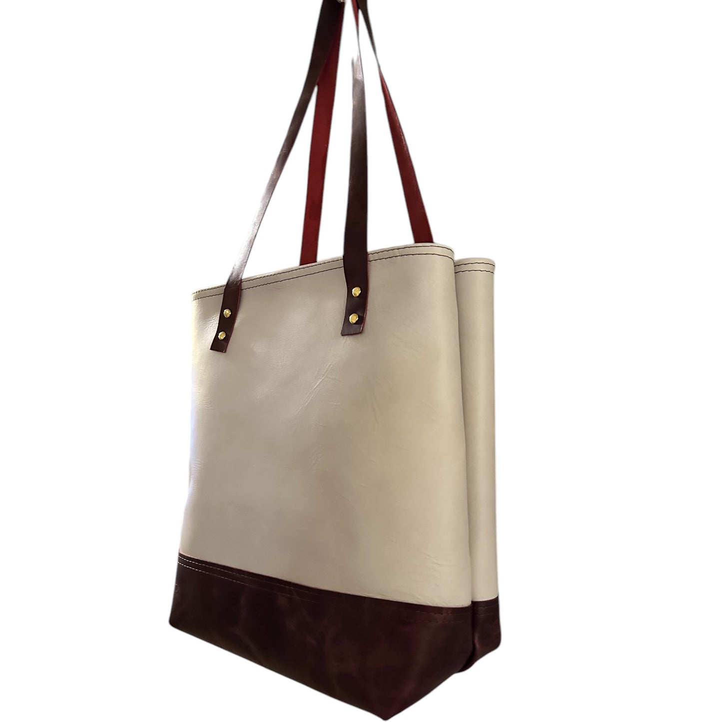 Two Tone Leather Tote Bag