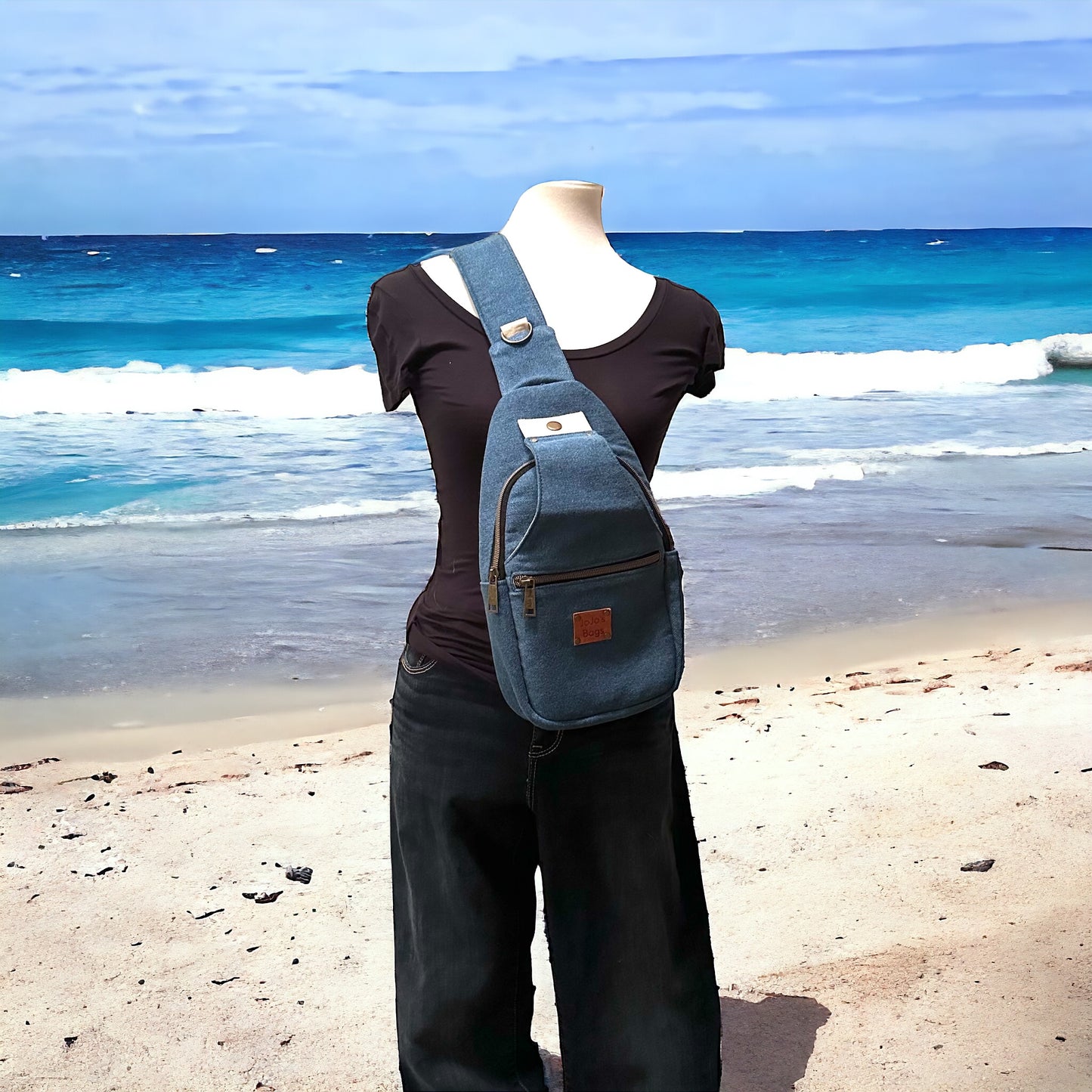 Denim Canvas Sling Bag