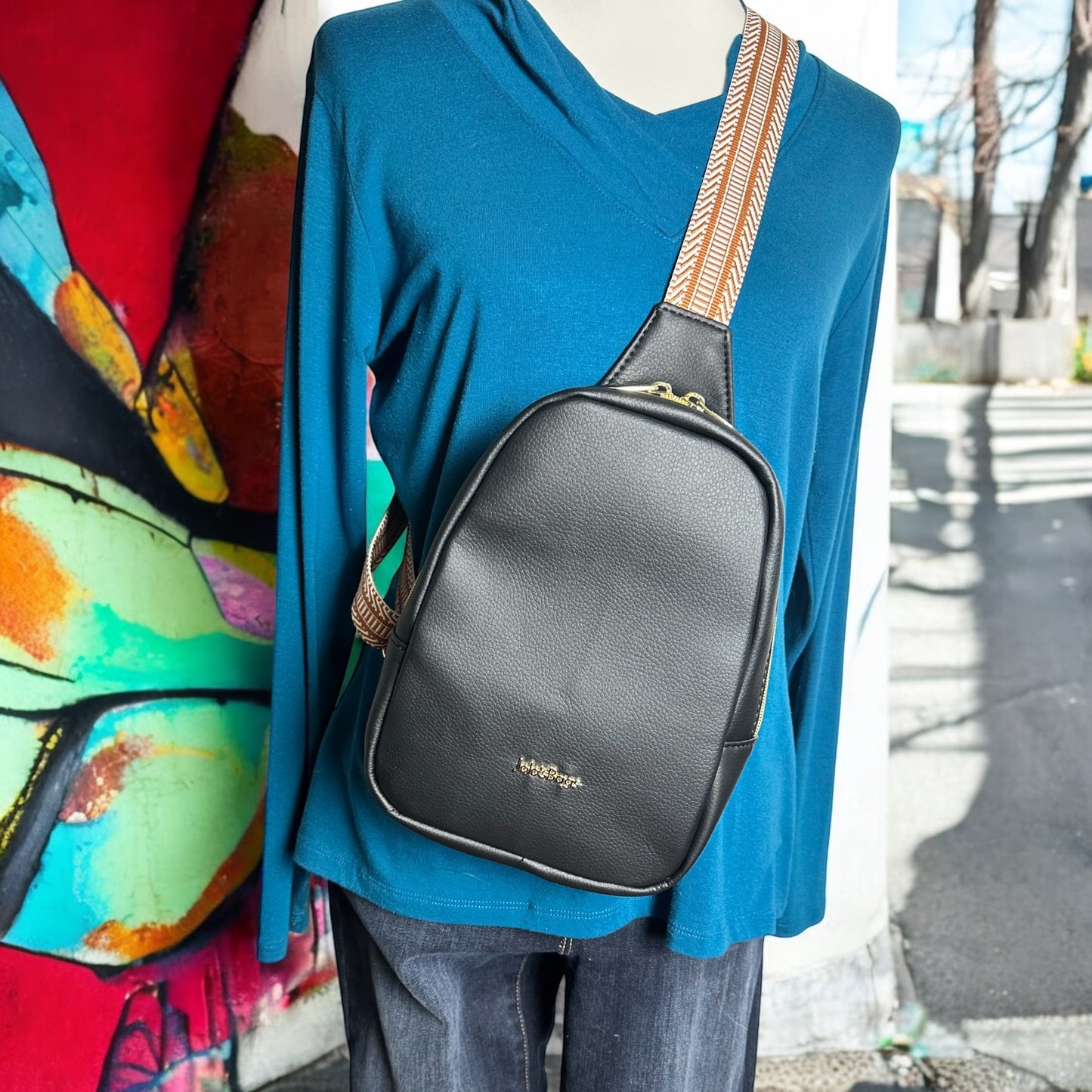 Black Slim Sling Purse
