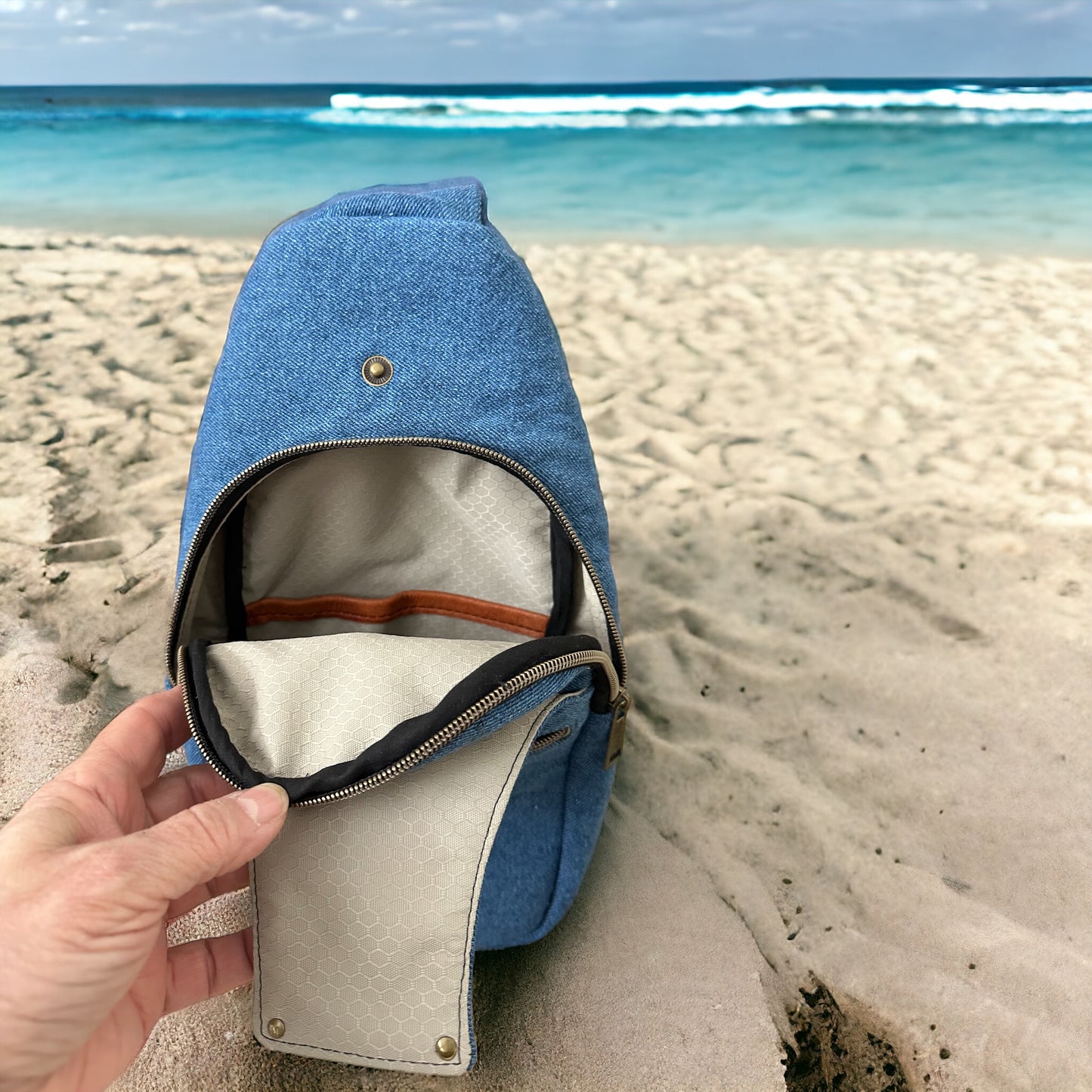 Denim Canvas Sling Bag