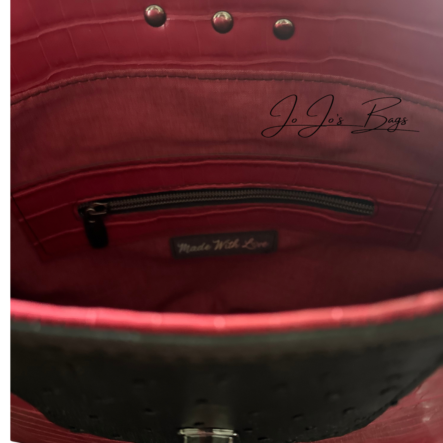 Red Faux Croc Purse