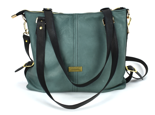 Juliet Green Leather Shoulder Bag Hobo Style