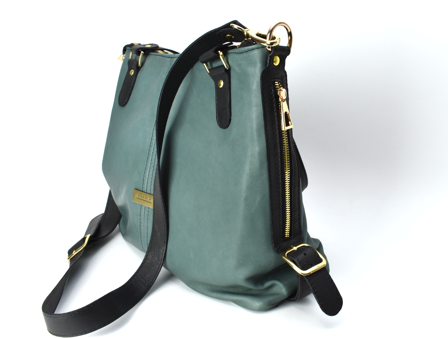 Juliet Green Leather Shoulder Bag Hobo Style