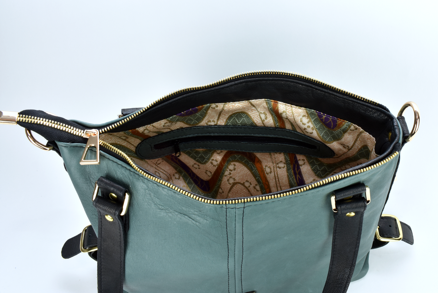 Juliet Green Leather Shoulder Bag Hobo Style