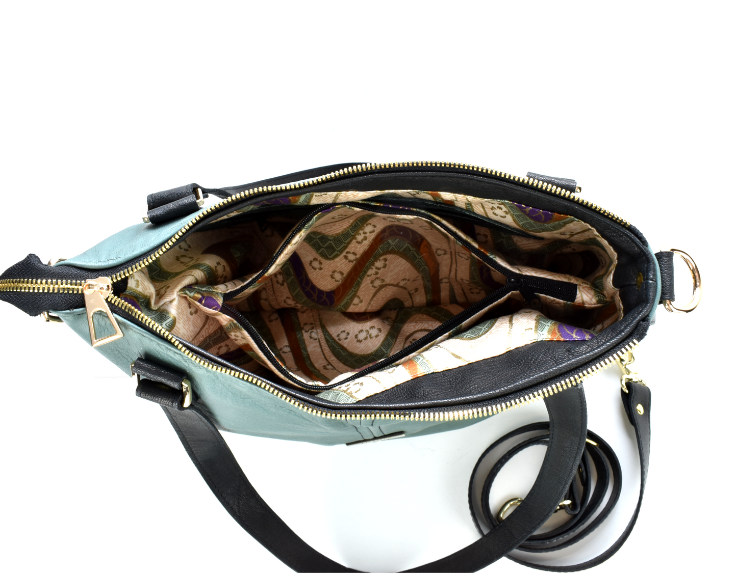 Juliet Green Leather Shoulder Bag Hobo Style