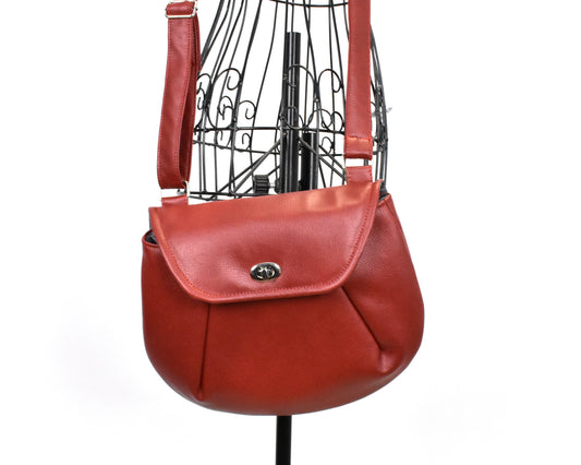 Women's Shoulder Bag - Red Crossbody Purse - Ladies Purse - Faux Leather Satchel - Medium Sized Handbag - Mother's Day Gift for Mom