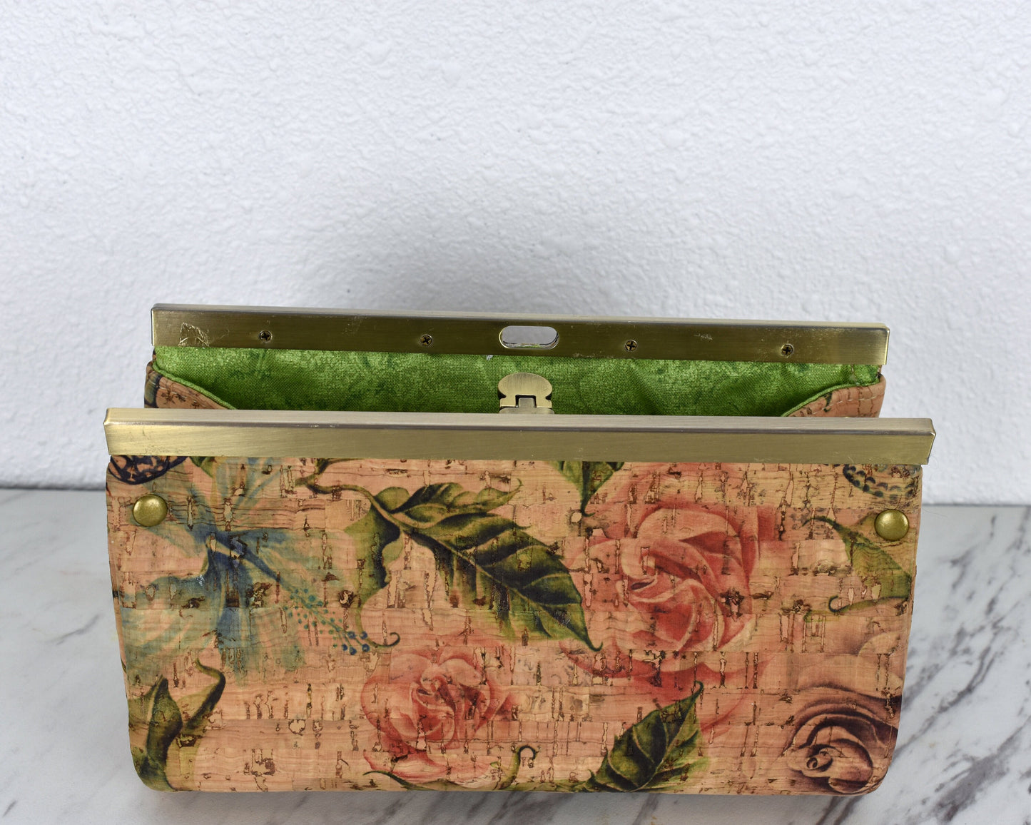 Women's Vegan Clutch Purse - Vintage Style Handbag - Evening Dress Accessory - Small Ladies Purse - Mother's Day Gift - Cork Clutch