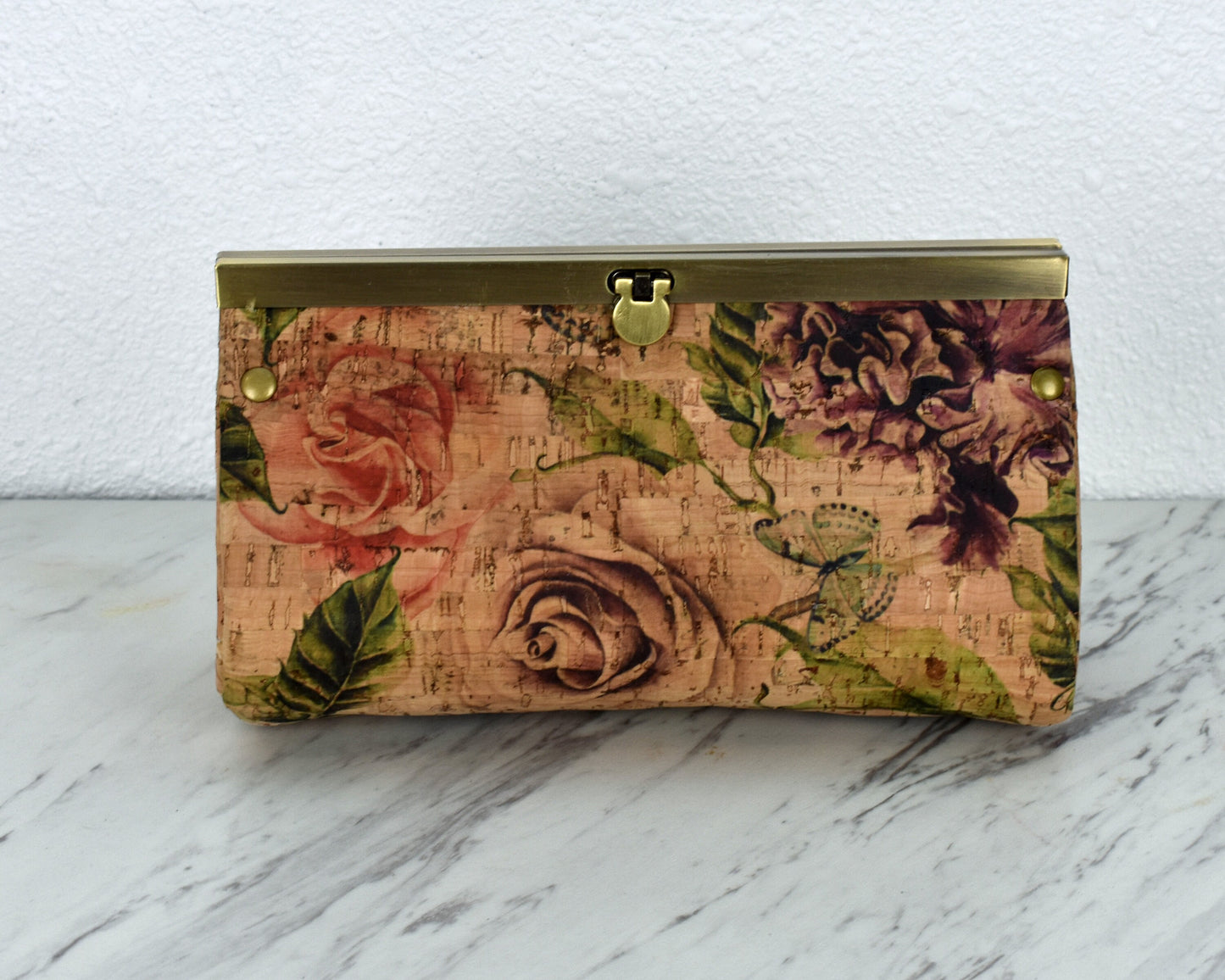 Women's Vegan Clutch Purse - Vintage Style Handbag - Evening Dress Accessory - Small Ladies Purse - Mother's Day Gift - Cork Clutch