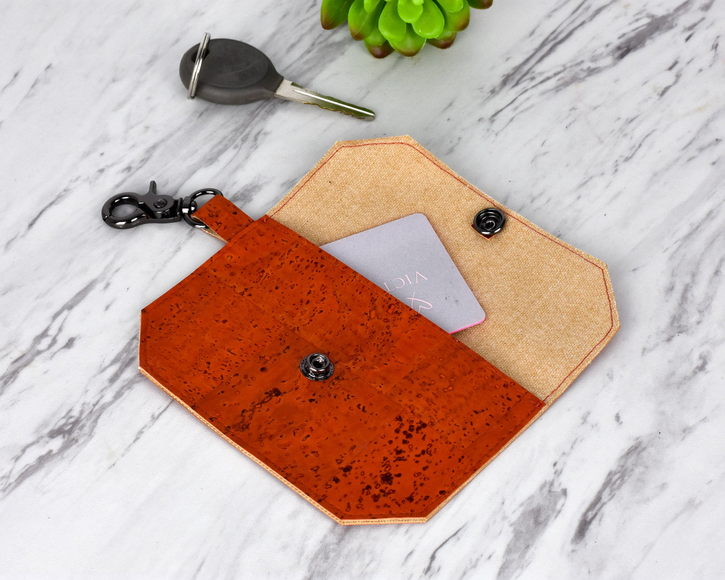 Vegan Cork Card Wallet - Credit Card Holder - Purse Accessory - Small Change Purse - ID Holder - Gift for Traveler - New Grad Gift