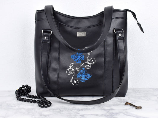 Stylish Boho Styled Purse - Eco Friendly Faux Leather Handbag - Womens Satchel - Executive Tote - Gift For Mom or Grandmother - College Girl