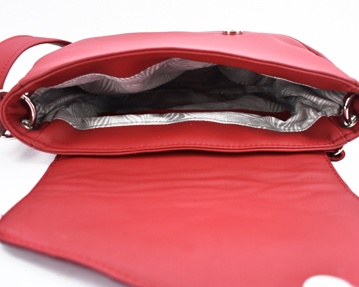 Faux Leather Ladies Satchel - Red Crossbody Purse - Gift for Mom or Lady - Handmade Hand Bag - Bobo Minimalist - Stylish - Vegan Eco Friend