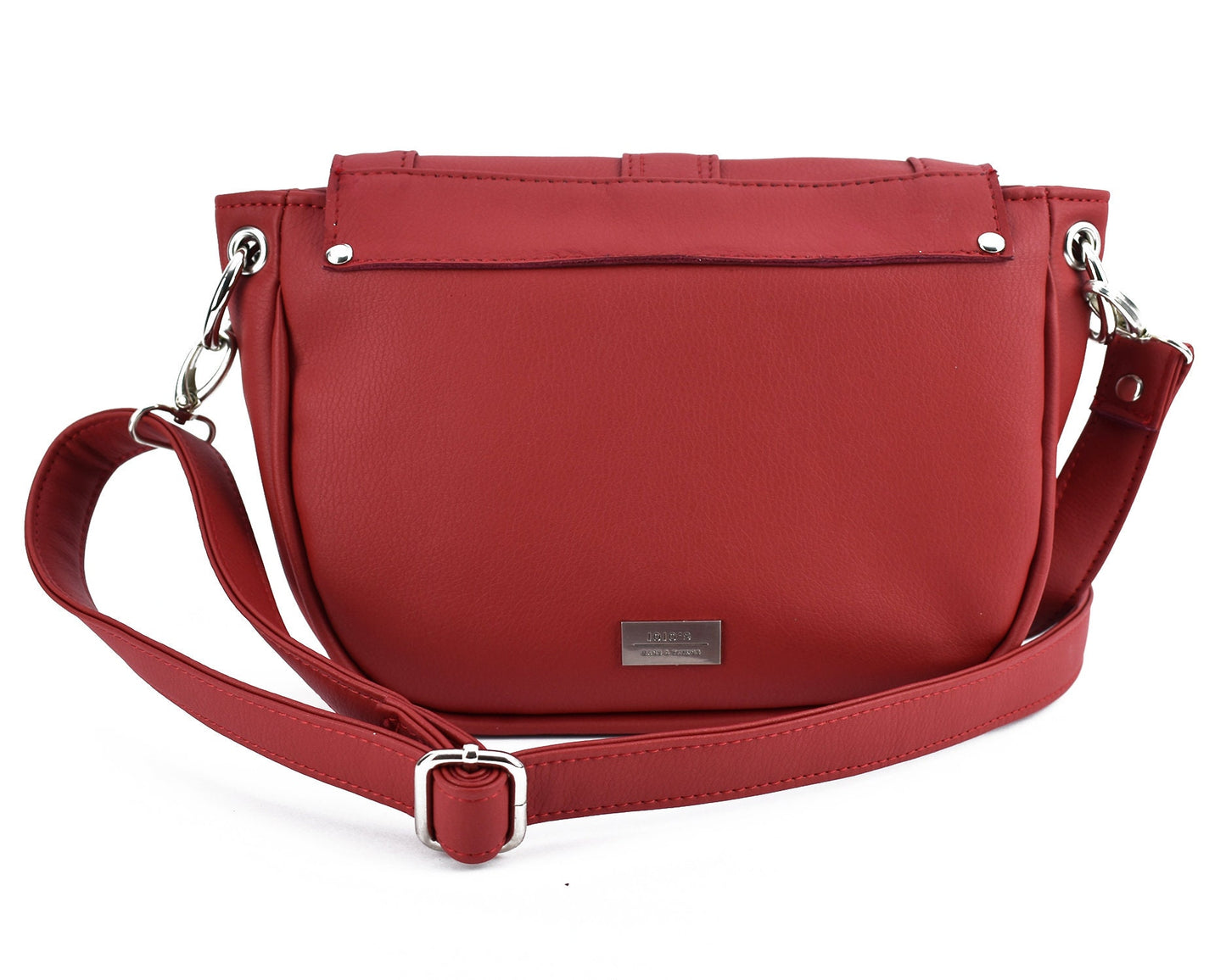 Faux Leather Ladies Satchel - Red Crossbody Purse - Gift for Mom or Lady - Handmade Hand Bag - Bobo Minimalist - Stylish - Vegan Eco Friend