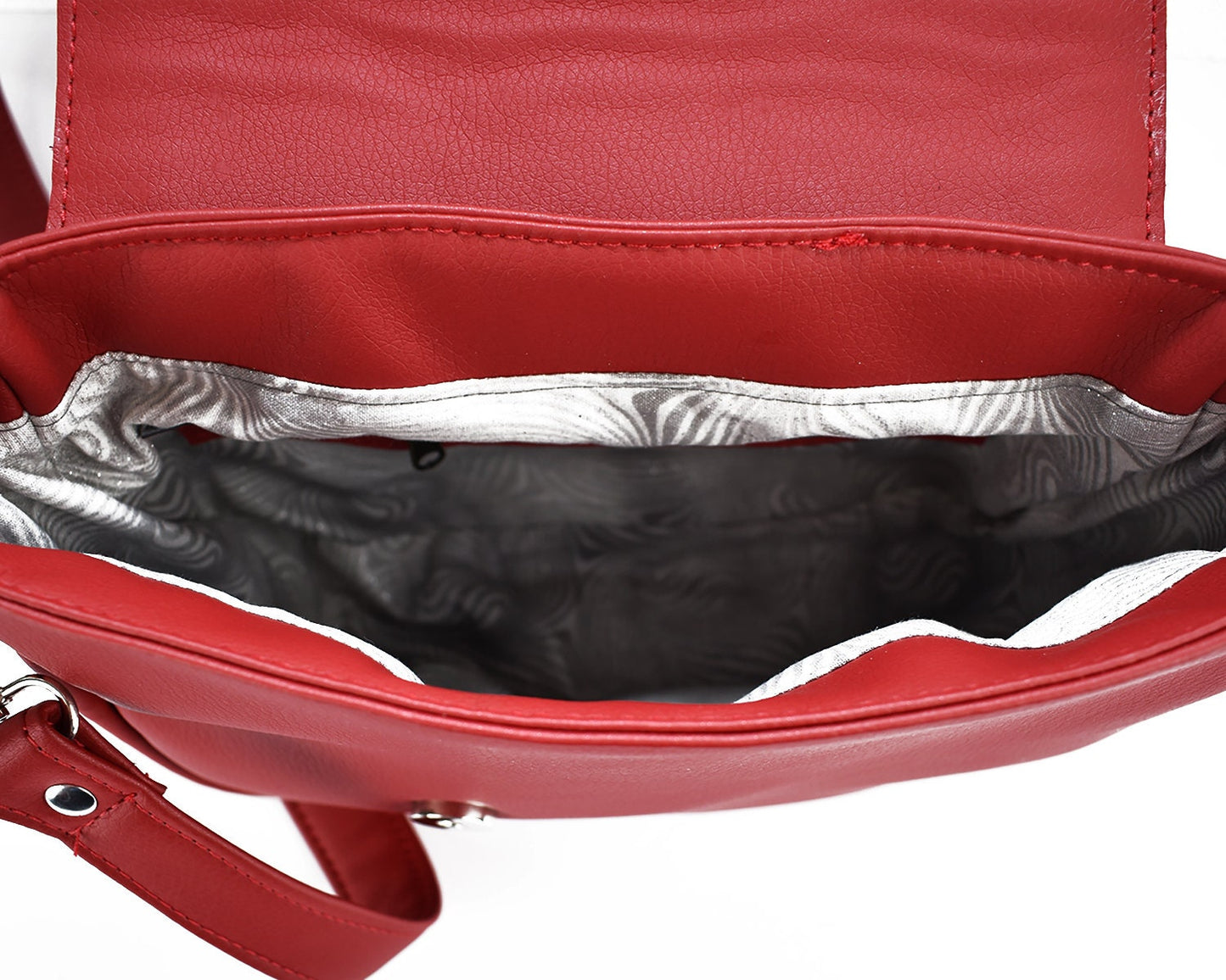 Faux Leather Ladies Satchel - Red Crossbody Purse - Gift for Mom or Lady - Handmade Hand Bag - Bobo Minimalist - Stylish - Vegan Eco Friend