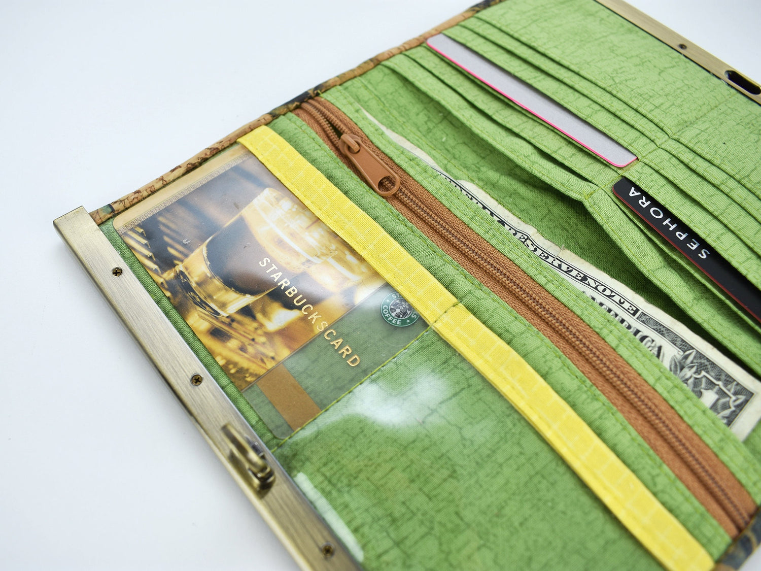 Cork Wallet -  Slimline Faux Leather Vegan - Fabric Eco Friendly - Ladies Pocketbook - Women's Stylish Clutch - Gift  Mom Grandmother Sister