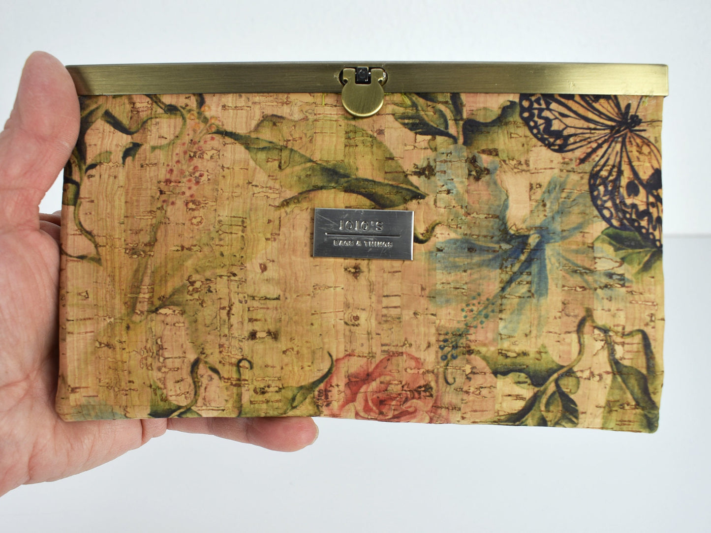 Cork Wallet -  Slimline Faux Leather Vegan - Fabric Eco Friendly - Ladies Pocketbook - Women's Stylish Clutch - Gift  Mom Grandmother Sister