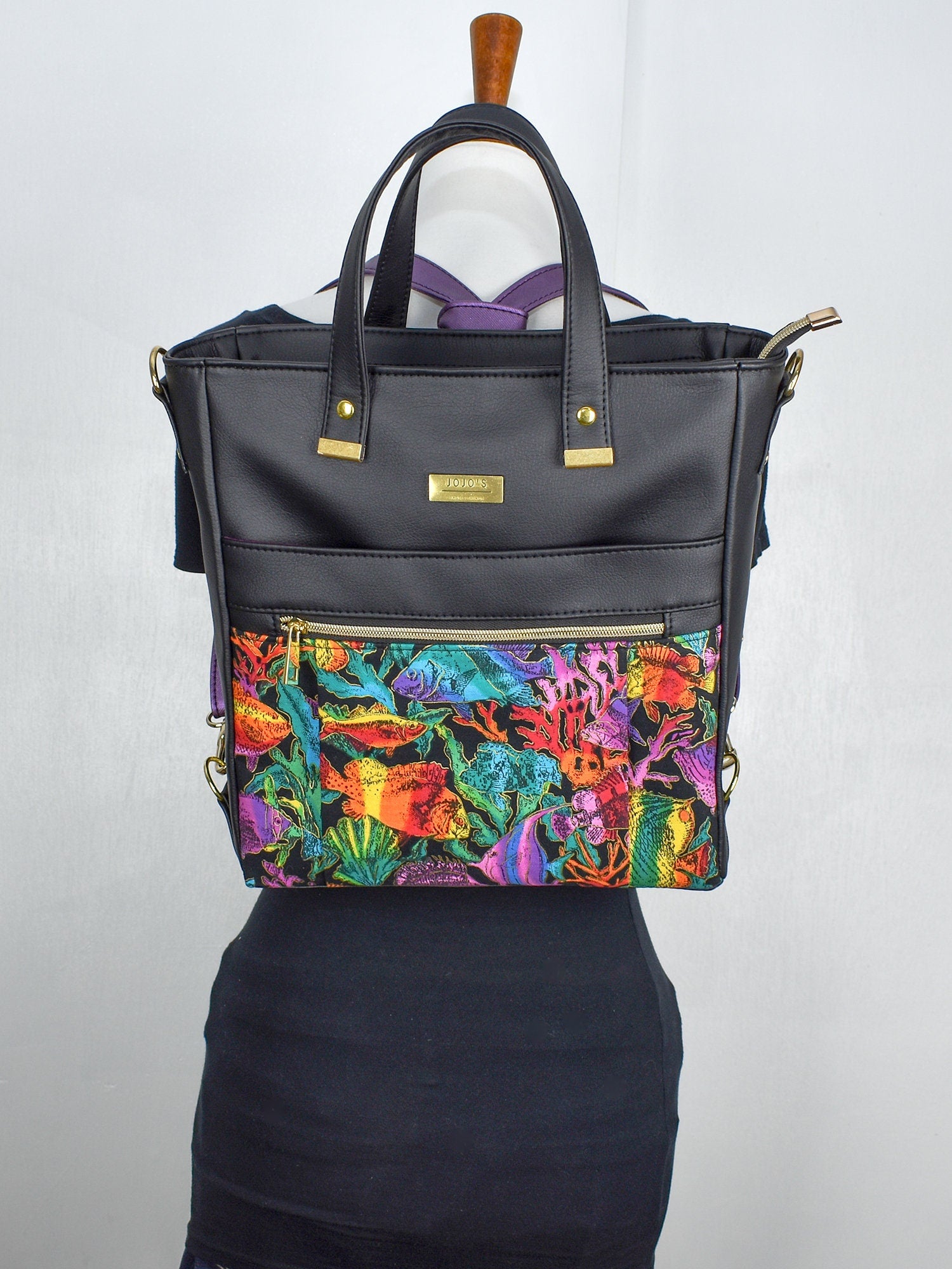 Backpack Purse CC- Faux Leather Convertible Bag - Lady Gun Lover Gift - Conceal Carry Purse Crossbody - Eco Friendly Product - CCW