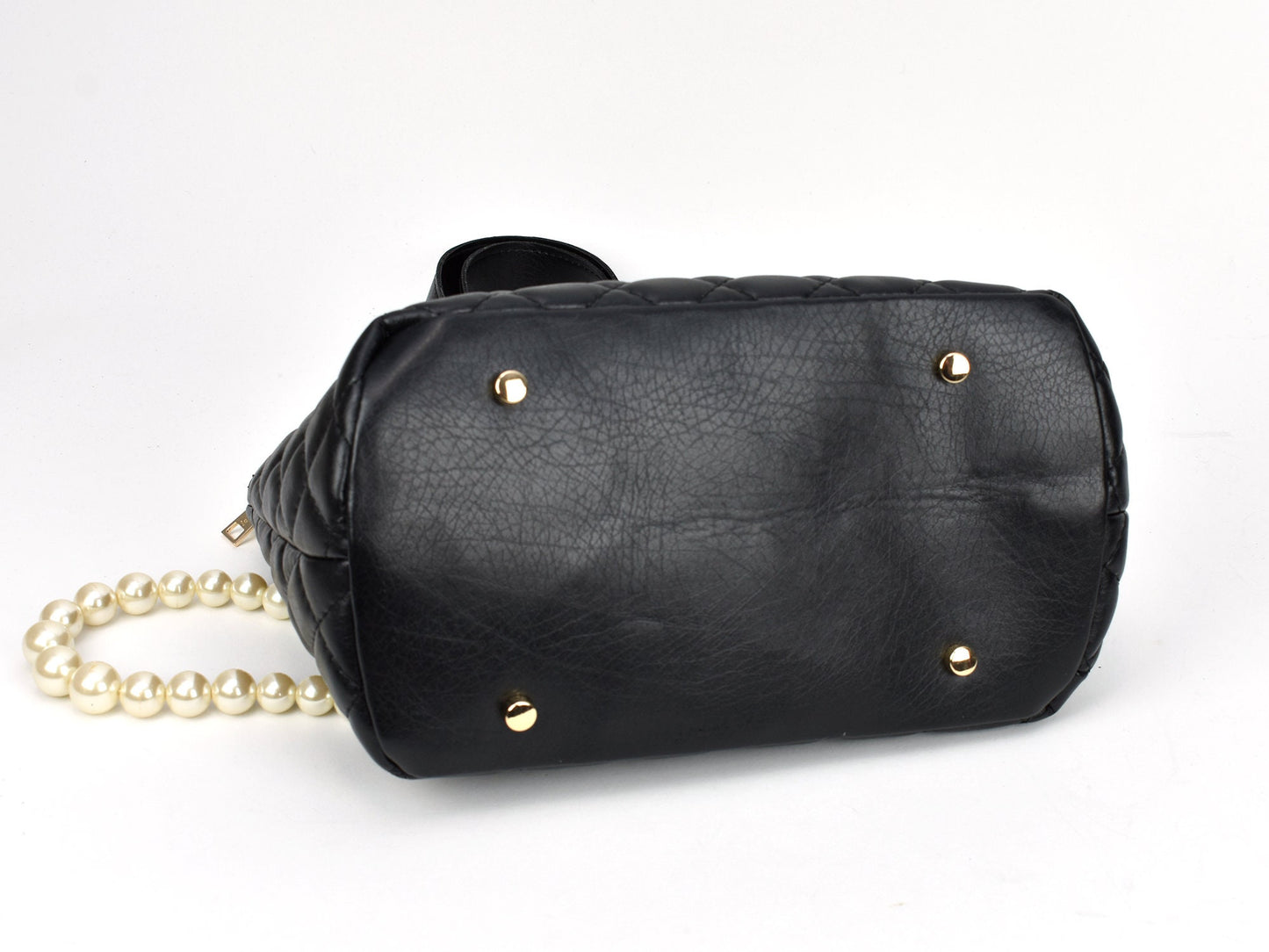 Classic Black Purse - Domed Handbag - Quilted Faux Leather - Stylish Ladies Purse - Gift for Mom