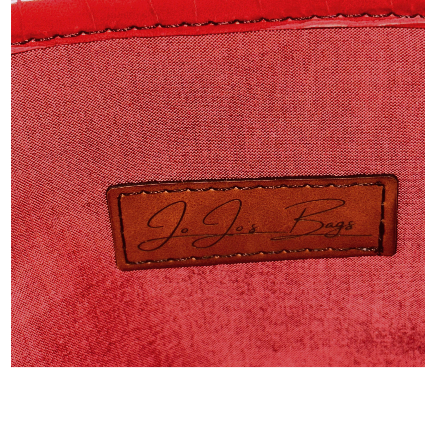Red Faux Croc Purse