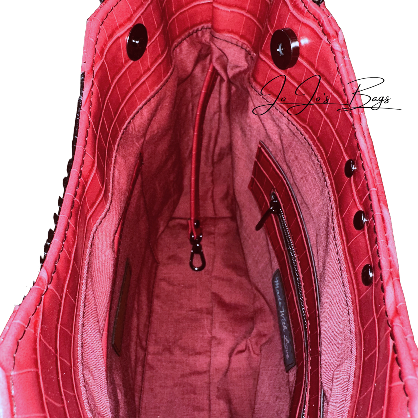 Red Faux Croc Purse