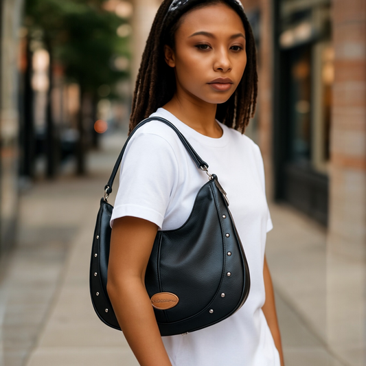 The Karola BlackShoulder Hobo Purse