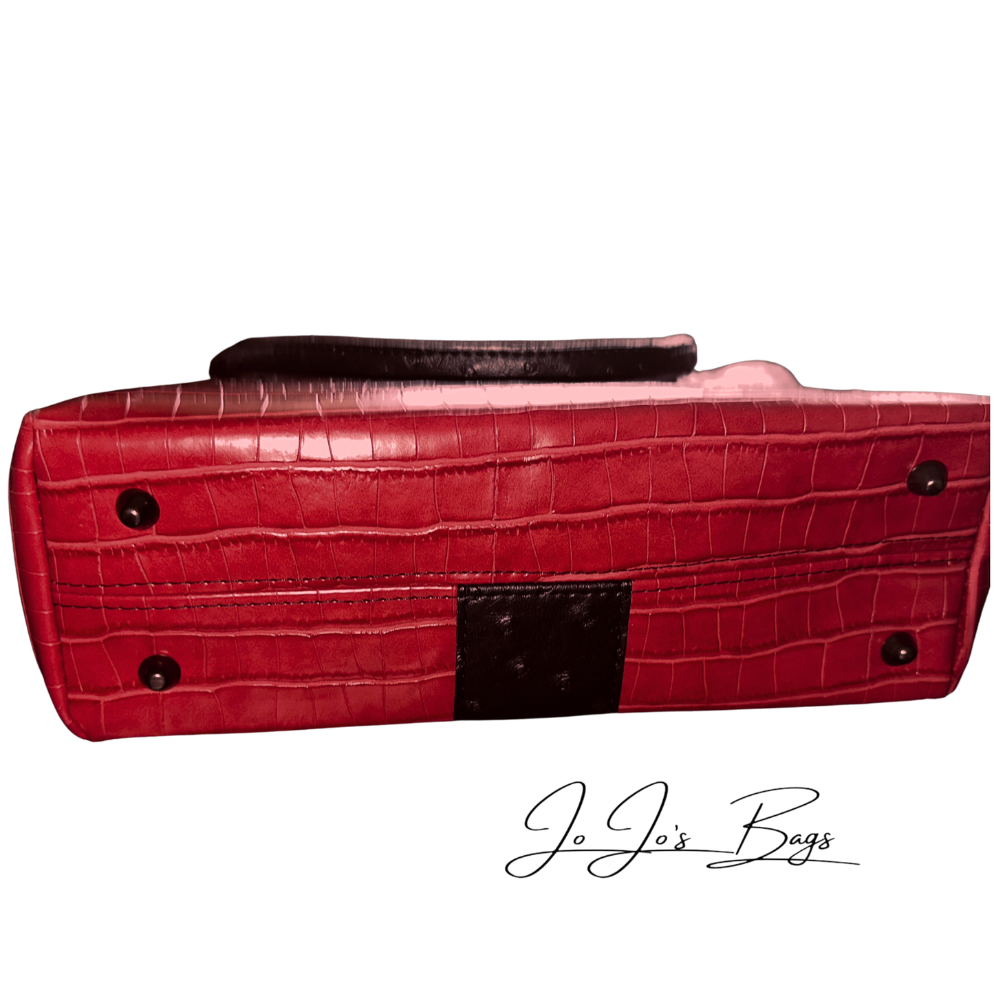 Red Faux Croc Purse