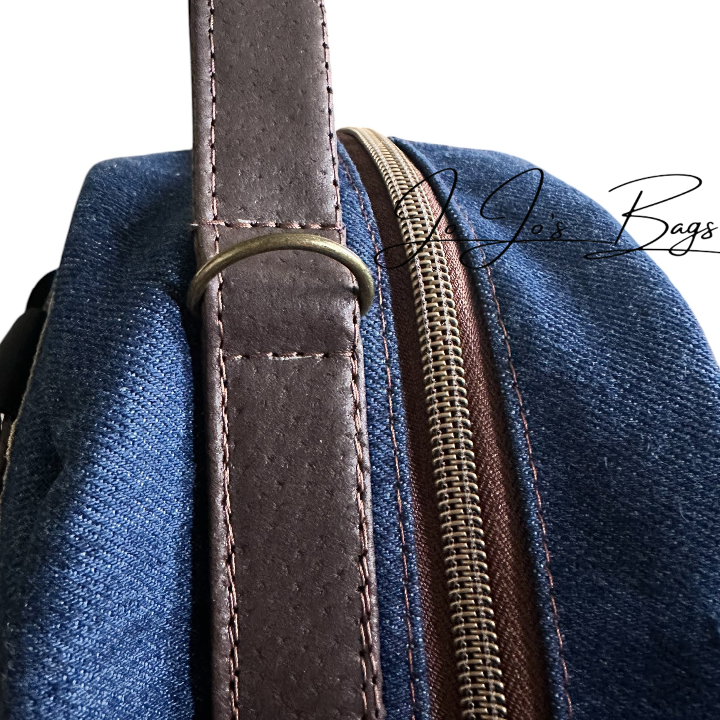 Denim and Leather Backpack