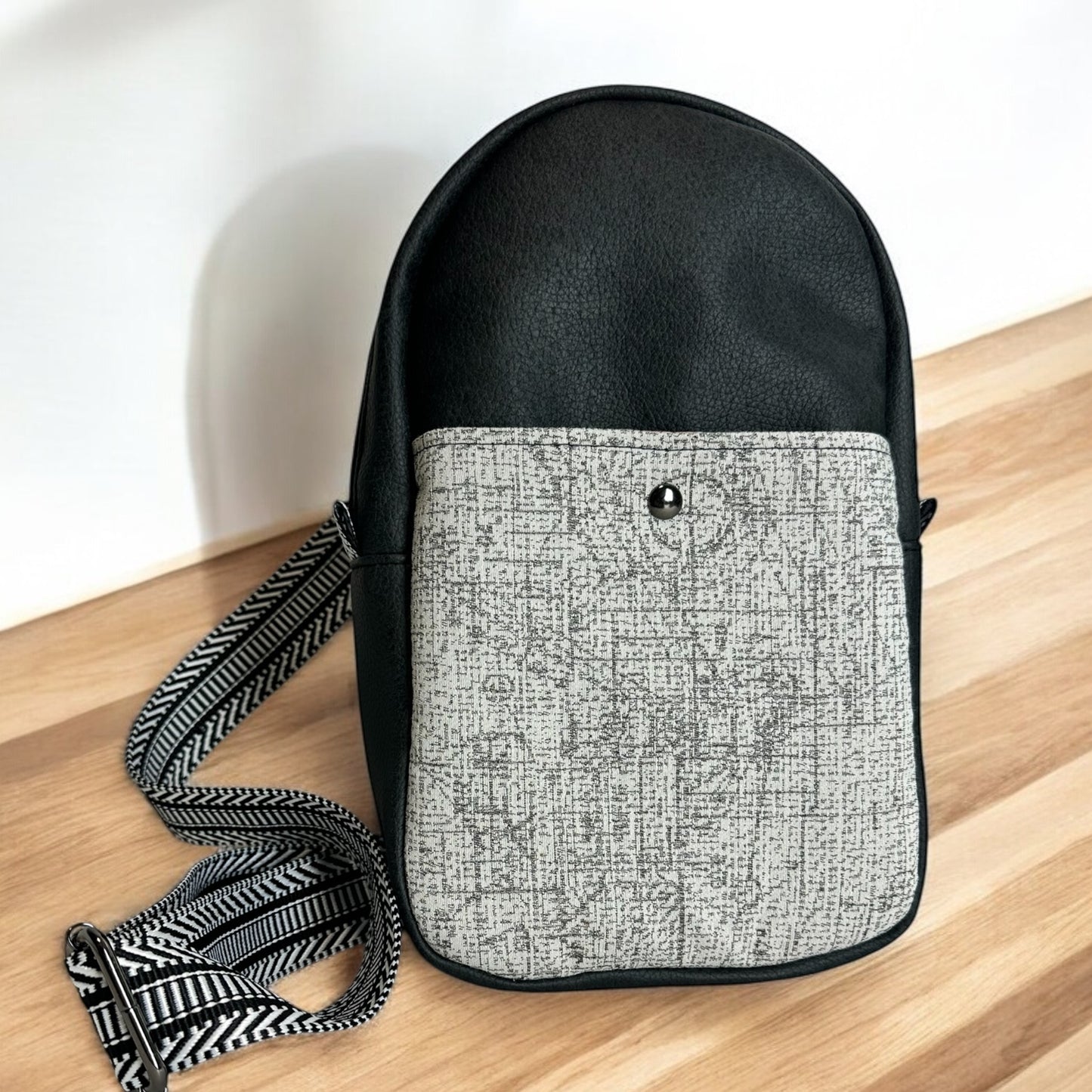 The Charlie Black/Gray Sling Purse