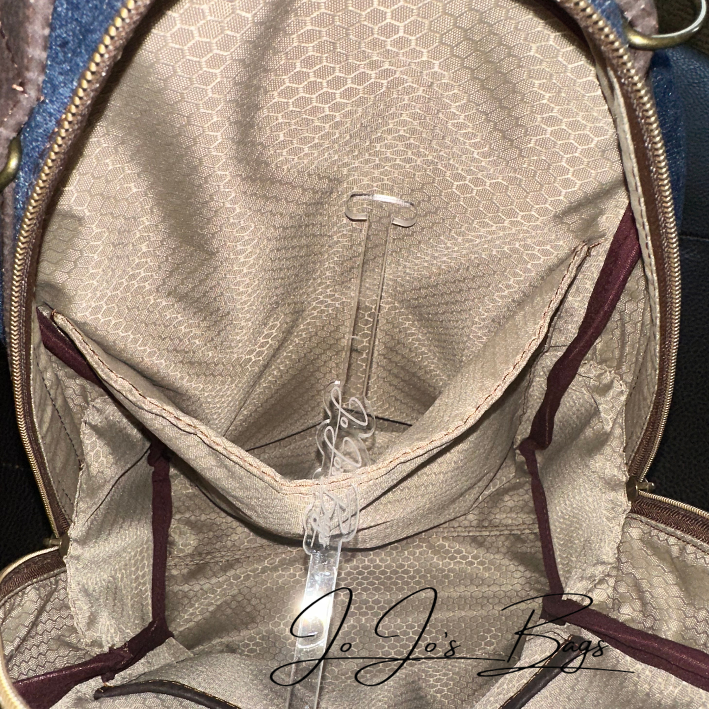 Denim and Leather Backpack