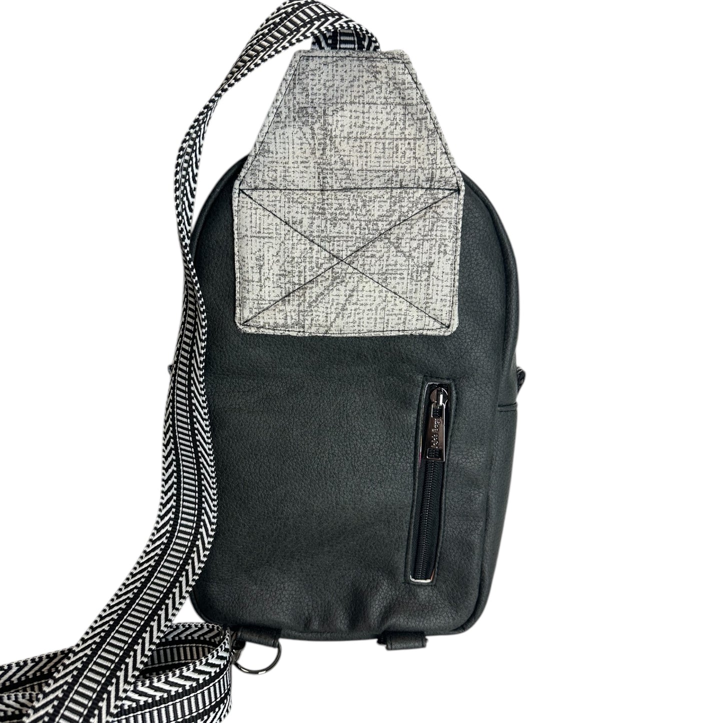 The Charlie Black/Gray Sling Purse