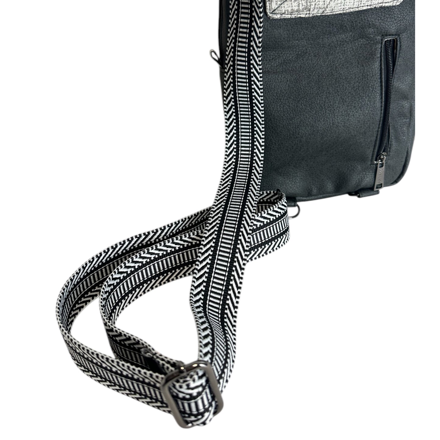 The Charlie Black/Gray Sling Purse