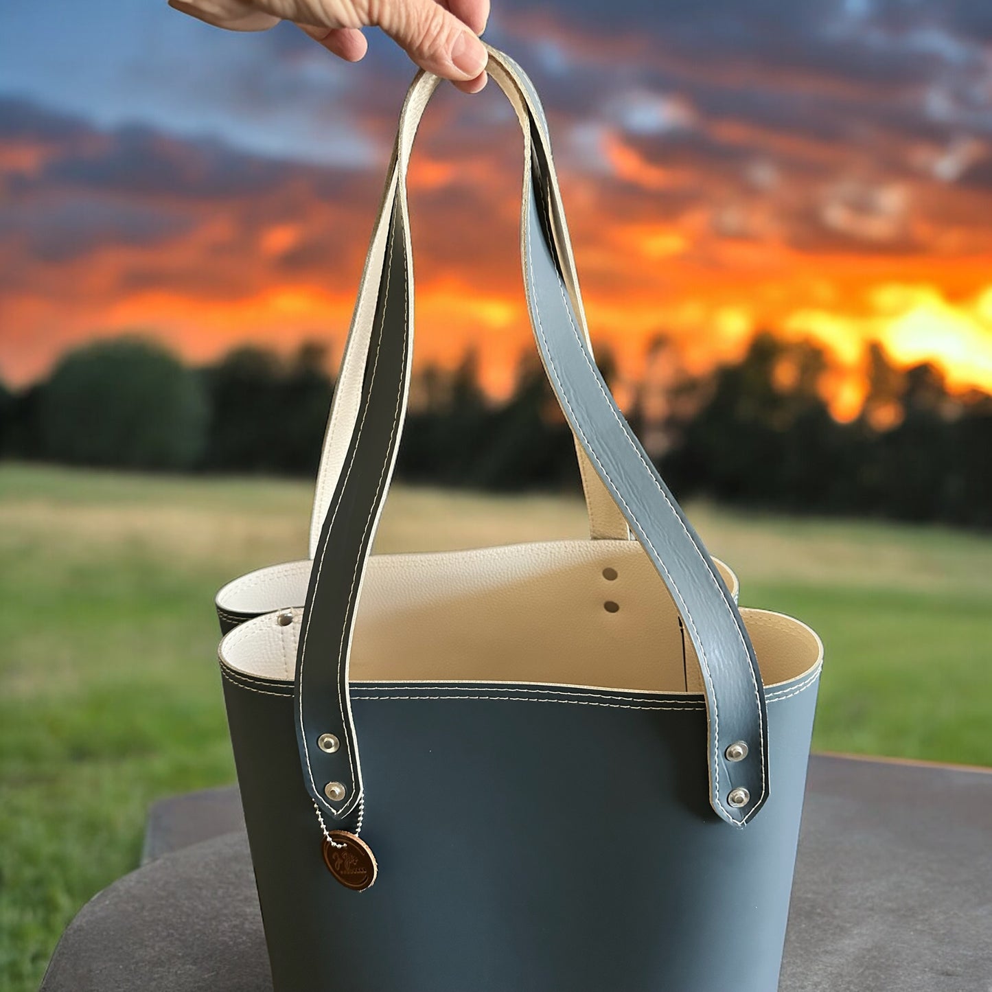 Double Sided Leather Tote