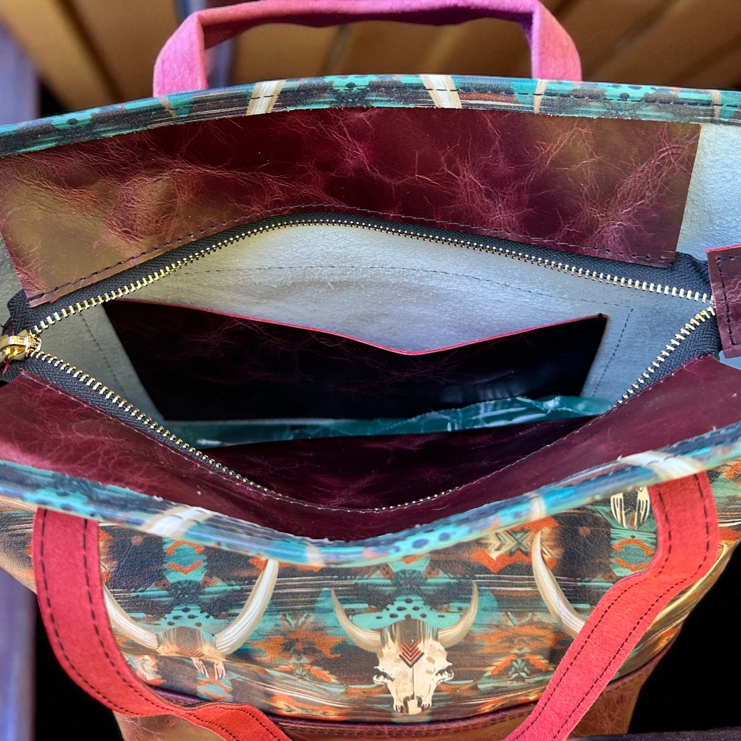 All leather Tote Style Purse