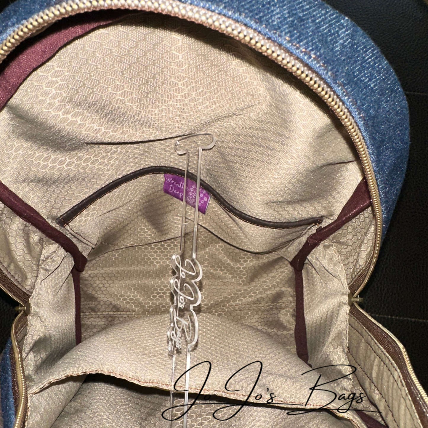 Denim and Leather Backpack