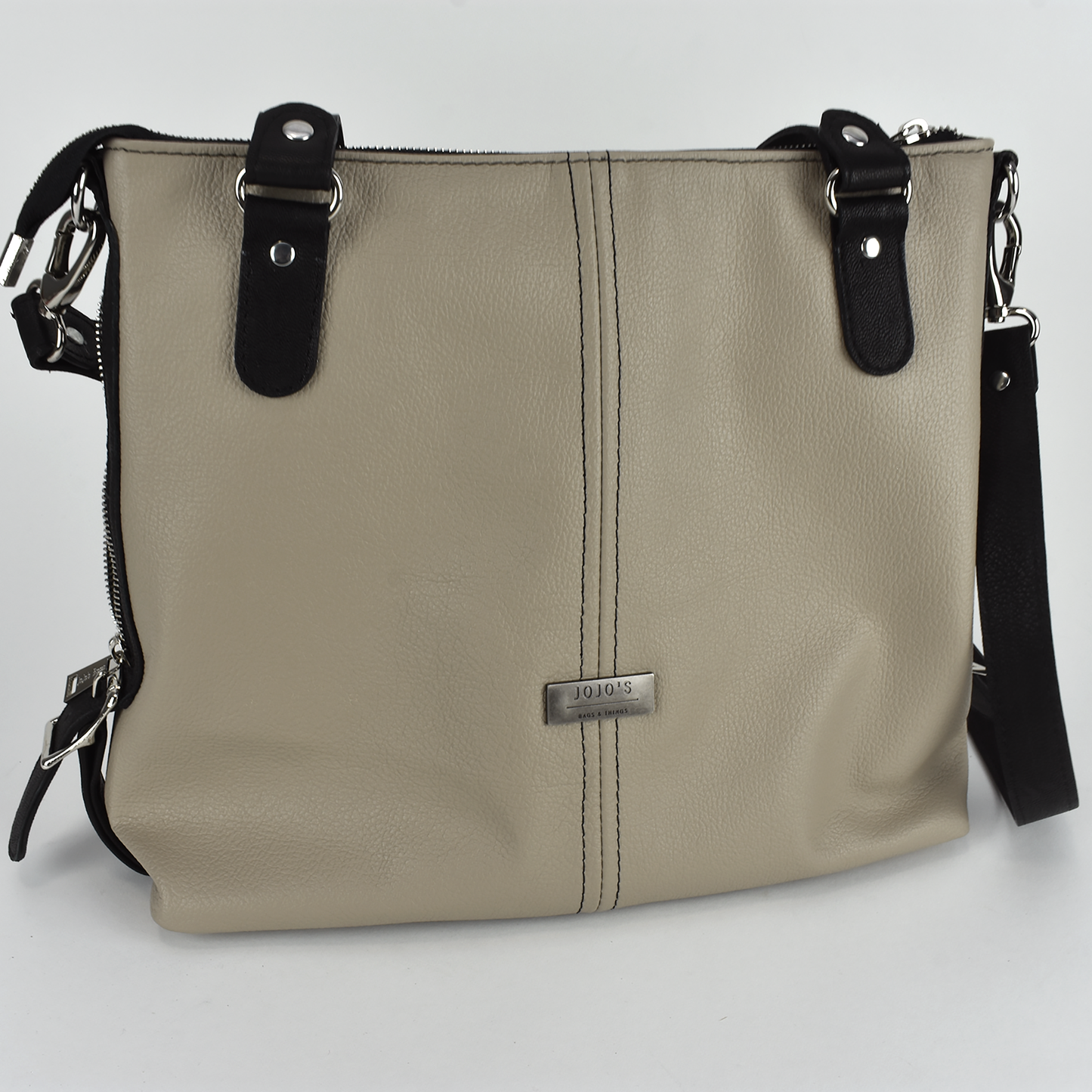 The Juliet Beige and Black Hobo Style Conceal Carry Purse