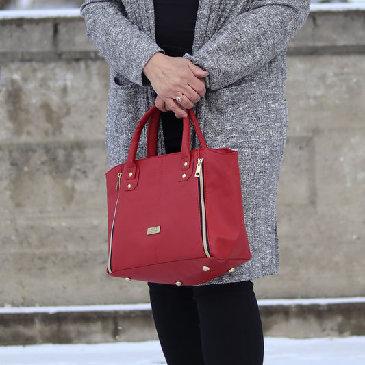 Rudeneja Red Faux Leather Purse