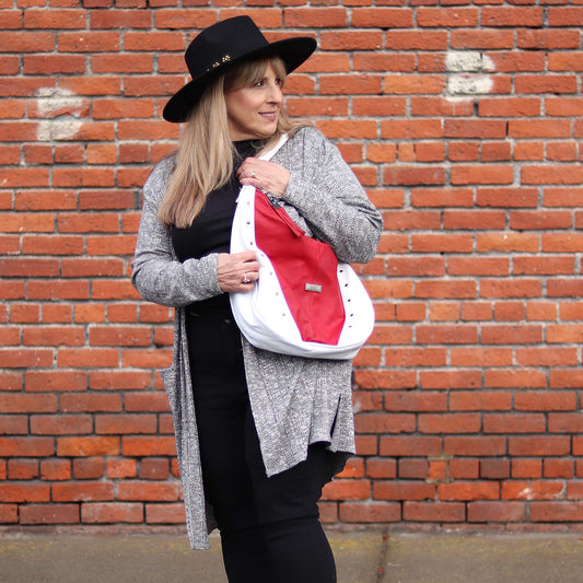 The Karola Red Leather Purse Hobo Style