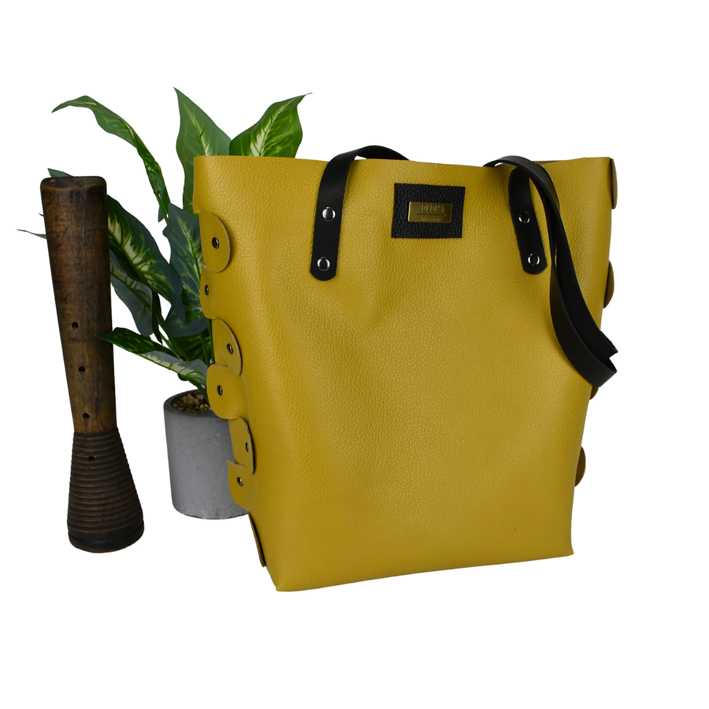 Golden Yellow Leather Tote Bag