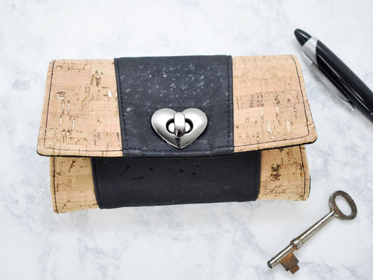 Compact Wallet - Vegan Eco Friendly Small Clutch - Personalizable - Special Idea for Someone - Earth Friendly - Two Toned