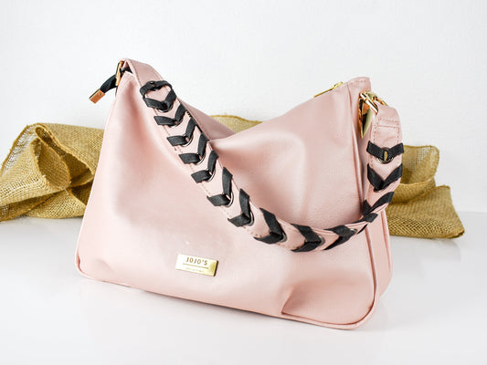 Luxurious Women's Faux Leather Purse - Slouchy Styled Shoulder Bag - Braided Shoulder Strap - Gift for Her Mom Daughter - Birthday Gift