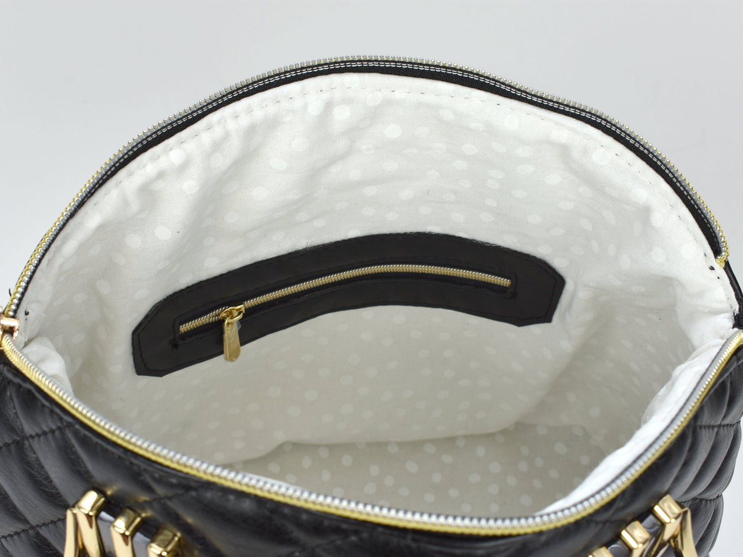Classic Black Purse - Domed Handbag - Quilted Faux Leather - Stylish Ladies Purse - Gift for Mom